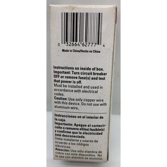 Cooper Wiring NOM 426 7501V-BOX 1P IVORY QUIET ROCKER DECORATOR SWITCH (LS1) - Picture 3 of 6